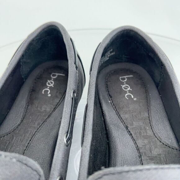 Born BOC Women's Carolann Loafer Sz7 Flat Slip On Boat Shoe Moc Toe Black Vegan - Picture 8 of 13